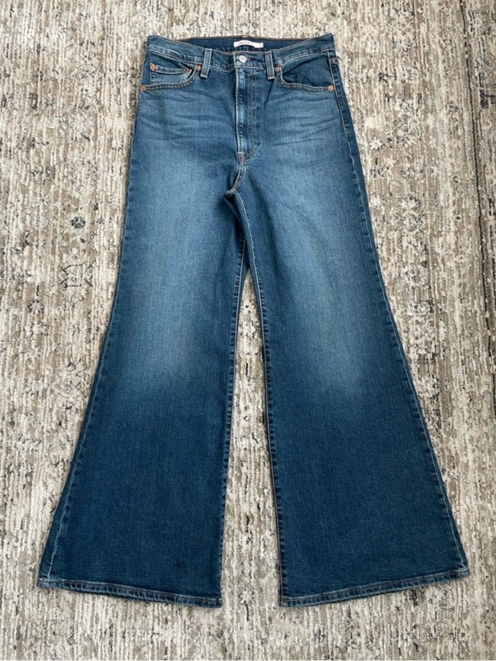 Levi's Blue Flare Wide Leg Jeans